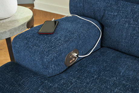 Acklen Place Navy 3-Piece Left Power Reclining Sectional - Ornate Home