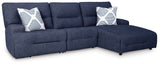 Acklen Place Navy 3-Piece Power Reclining Sectional (Online Special Price) - Ornate Home