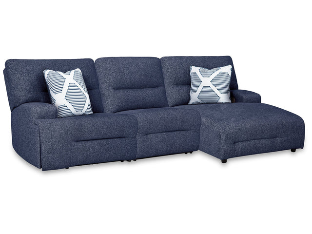 Acklen Place Navy 3-Piece Power Reclining Sectional - Ornate Home