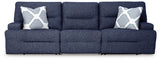 Acklen Place Navy 3-Piece Power Reclining Sectional Sofa - Ornate Home