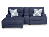Acklen Place Navy 3-Piece Power Reclining Sectional Sofa with LAF Chaise - Ornate Home