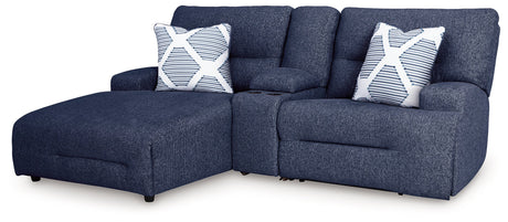 Acklen Place Navy 3-Piece Power Reclining Sectional Sofa with LAF Chaise - Ornate Home