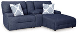 Acklen Place Navy 3-Piece Power Reclining Sectional Sofa with RAF Chaise - Ornate Home