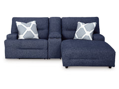 Acklen Place Navy 3-Piece Power Reclining Sectional Sofa with RAF Chaise - Ornate Home