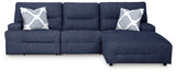 Acklen Place Navy 3-Piece Right Power Reclining Sectional - Ornate Home