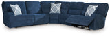 Acklen Place Navy 5-Piece Power Reclining Sectional - Ornate Home