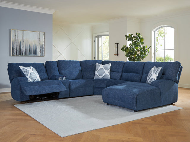 Acklen Place Navy 6-Piece Power Reclining Sectional w/Chaise (Online Special Price) - Ornate Home