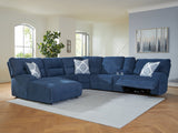 Acklen Place Navy 6-Piece Power Reclining Sectional with Chaise (Online Special Price) - Ornate Home