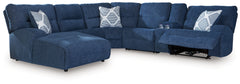 Acklen Place Navy 6-Piece Power Reclining Sectional with Chaise - Ornate Home