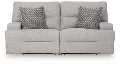 Acklen Place Pewter 2-Piece Power Reclining Sectional Loveseat - Ornate Home