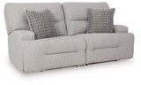Acklen Place Pewter 2-Piece Power Reclining Sectional Loveseat - Ornate Home