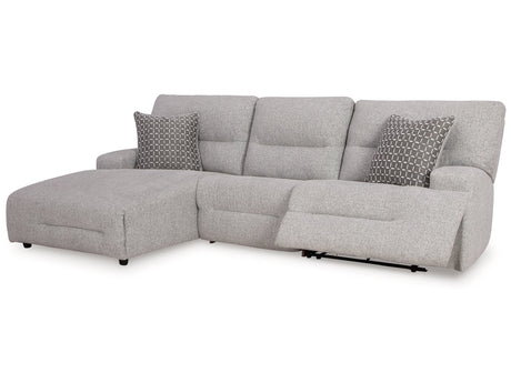 Acklen Place Pewter 3-Piece Left Power Reclining Sectional - Ornate Home
