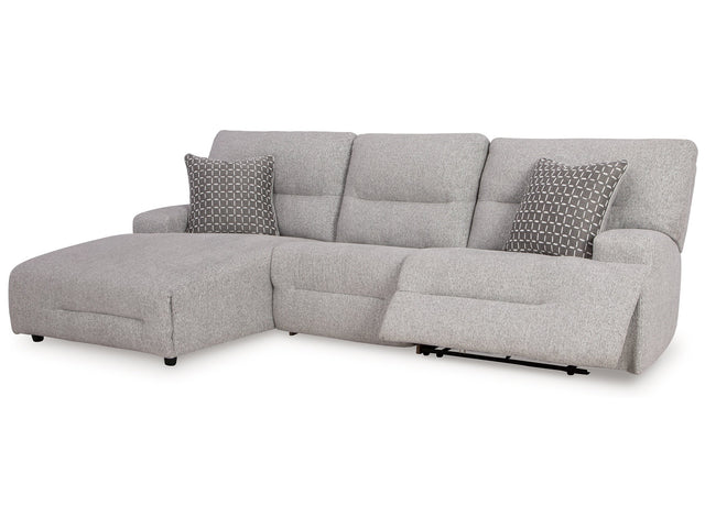 Acklen Place Pewter 3-Piece Left Power Reclining Sectional - Ornate Home
