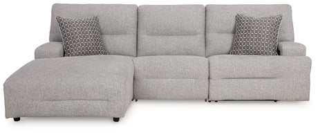 Acklen Place Pewter 3-Piece Left Power Reclining Sectional - Ornate Home
