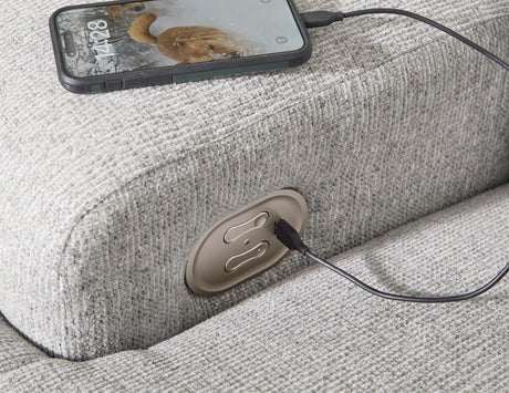 Acklen Place Pewter 3-Piece Left Power Reclining Sectional - Ornate Home