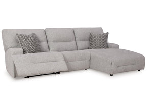Acklen Place Pewter 3-Piece Power Reclining Sectional (Online Special Price) - Ornate Home