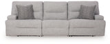 Acklen Place Pewter 3-Piece Power Reclining Sectional Sofa - Ornate Home