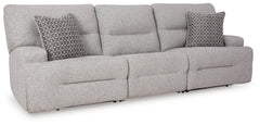 Acklen Place Pewter 3-Piece Power Reclining Sectional Sofa - Ornate Home