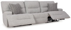 Acklen Place Pewter 3-Piece Power Reclining Sectional Sofa - Ornate Home