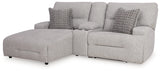 Acklen Place Pewter 3-Piece Power Reclining Sectional Sofa with LAF Chaise (Online Special Price) - Ornate Home