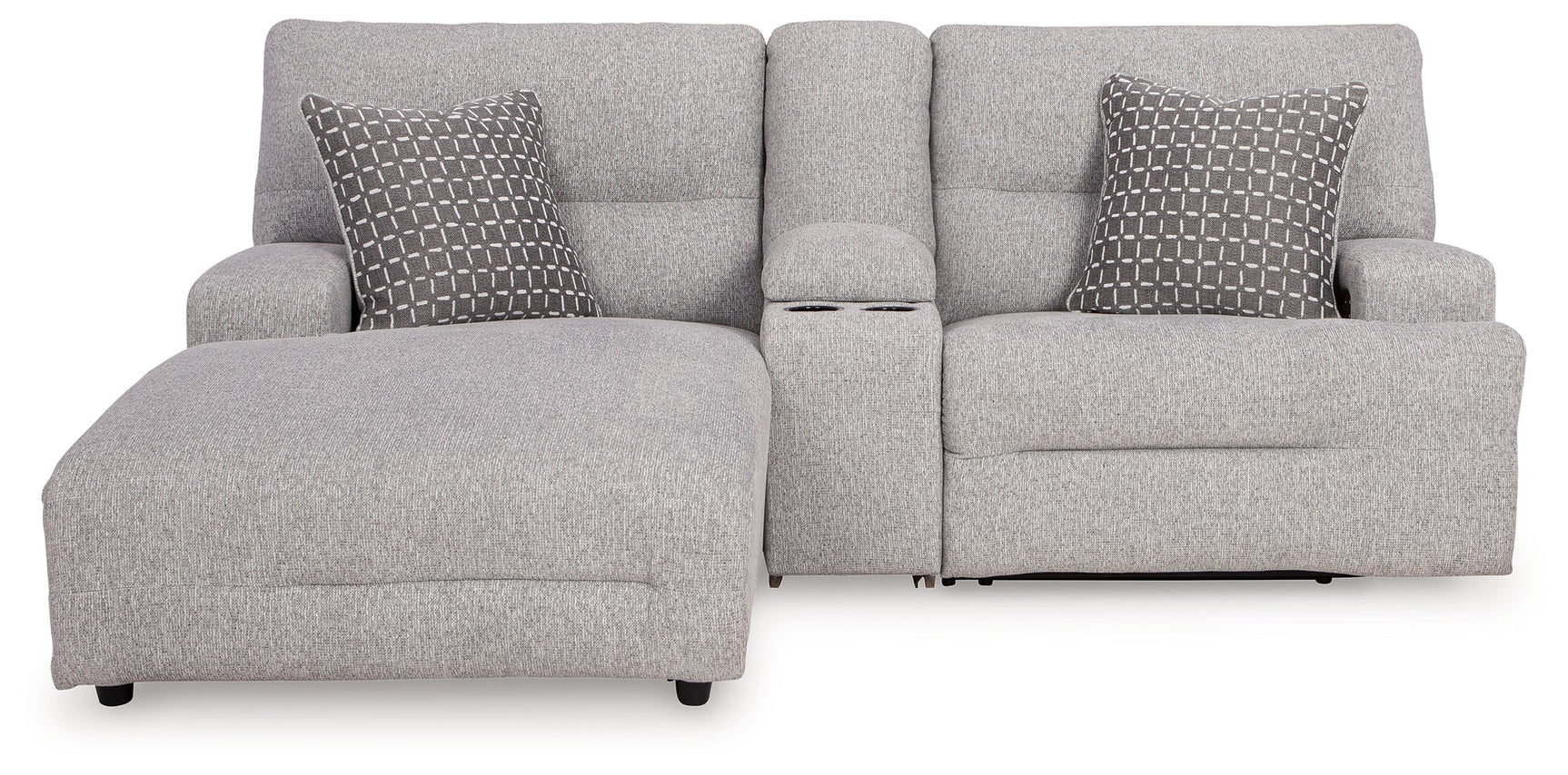 Acklen Place Pewter 3-Piece Power Reclining Sectional Sofa with LAF Chaise (Online Special Price) - Ornate Home