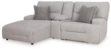 Acklen Place Pewter 3-Piece Power Reclining Sectional Sofa with LAF Chaise - Ornate Home