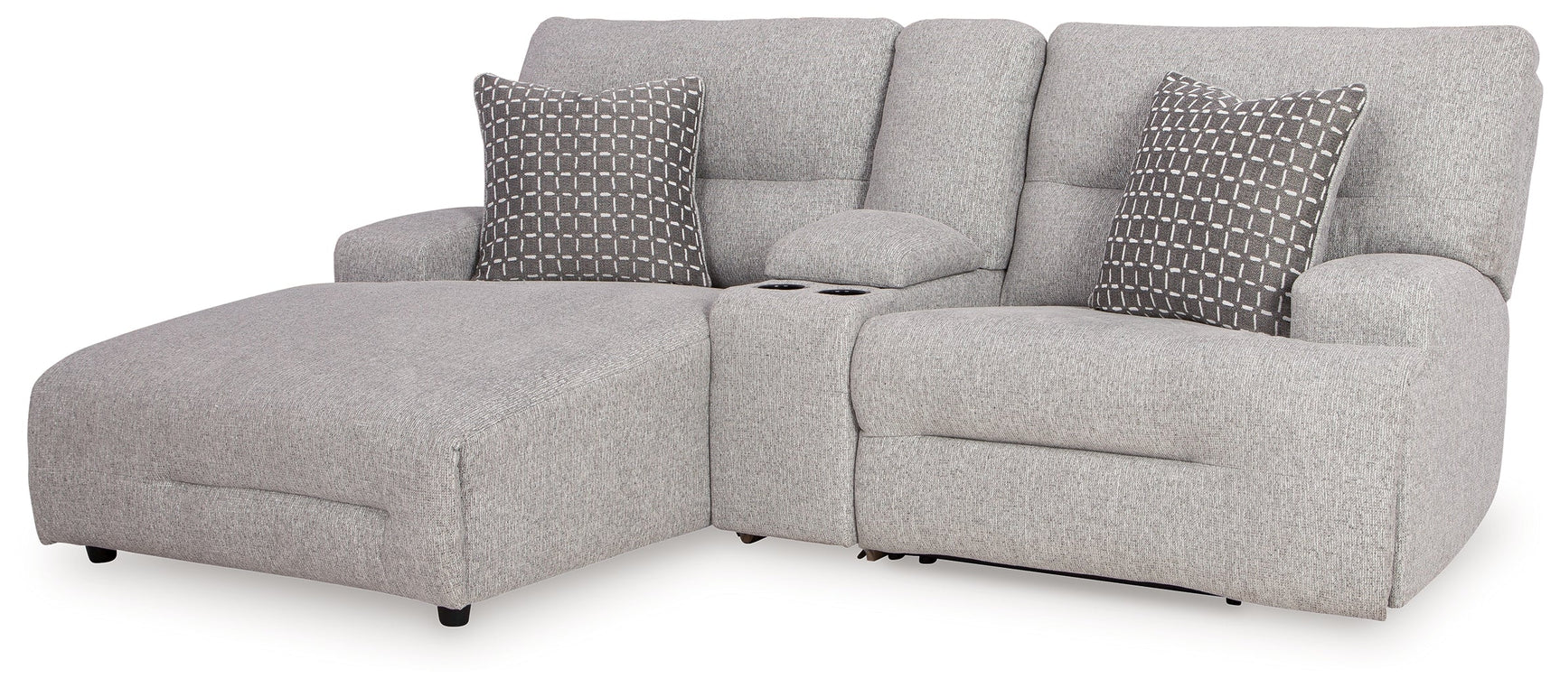 Acklen Place Pewter 3-Piece Power Reclining Sectional Sofa with LAF Chaise - Ornate Home