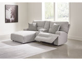 Acklen Place Pewter 3-Piece Power Reclining Sectional Sofa with LAF Chaise - Ornate Home