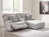 Acklen Place Pewter 3-Piece Power Reclining Sectional Sofa with RAF Chaise (Online Special Price) - Ornate Home