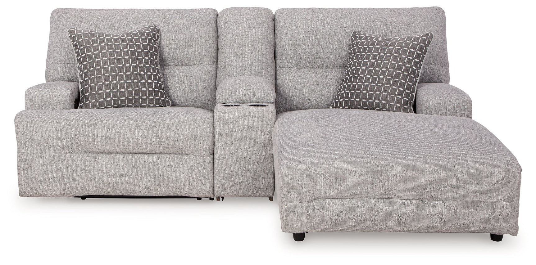 Acklen Place Pewter 3-Piece Power Reclining Sectional Sofa with RAF Chaise (Online Special Price) - Ornate Home