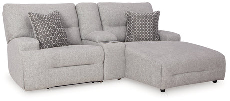 Acklen Place Pewter 3-Piece Power Reclining Sectional Sofa with RAF Chaise - Ornate Home
