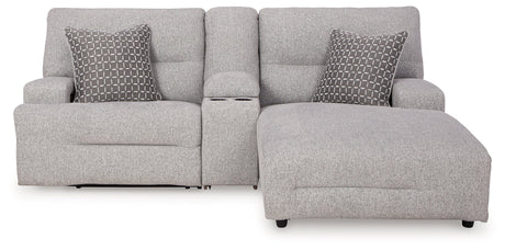 Acklen Place Pewter 3-Piece Power Reclining Sectional Sofa with RAF Chaise - Ornate Home