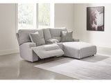 Acklen Place Pewter 3-Piece Power Reclining Sectional Sofa with RAF Chaise - Ornate Home