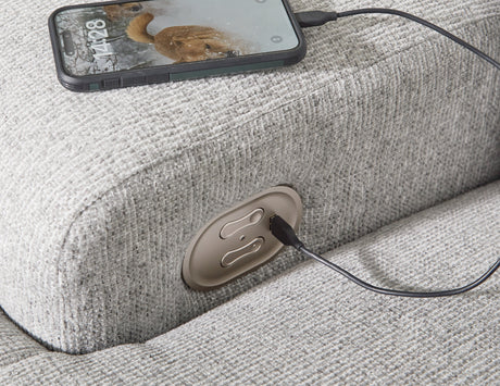 Acklen Place Pewter 3-Piece Power Reclining Sectional Sofa with RAF Chaise - Ornate Home