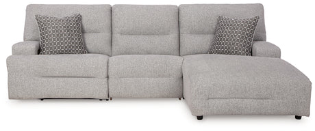 Acklen Place Pewter 3-Piece Right Power Reclining Sectional - Ornate Home