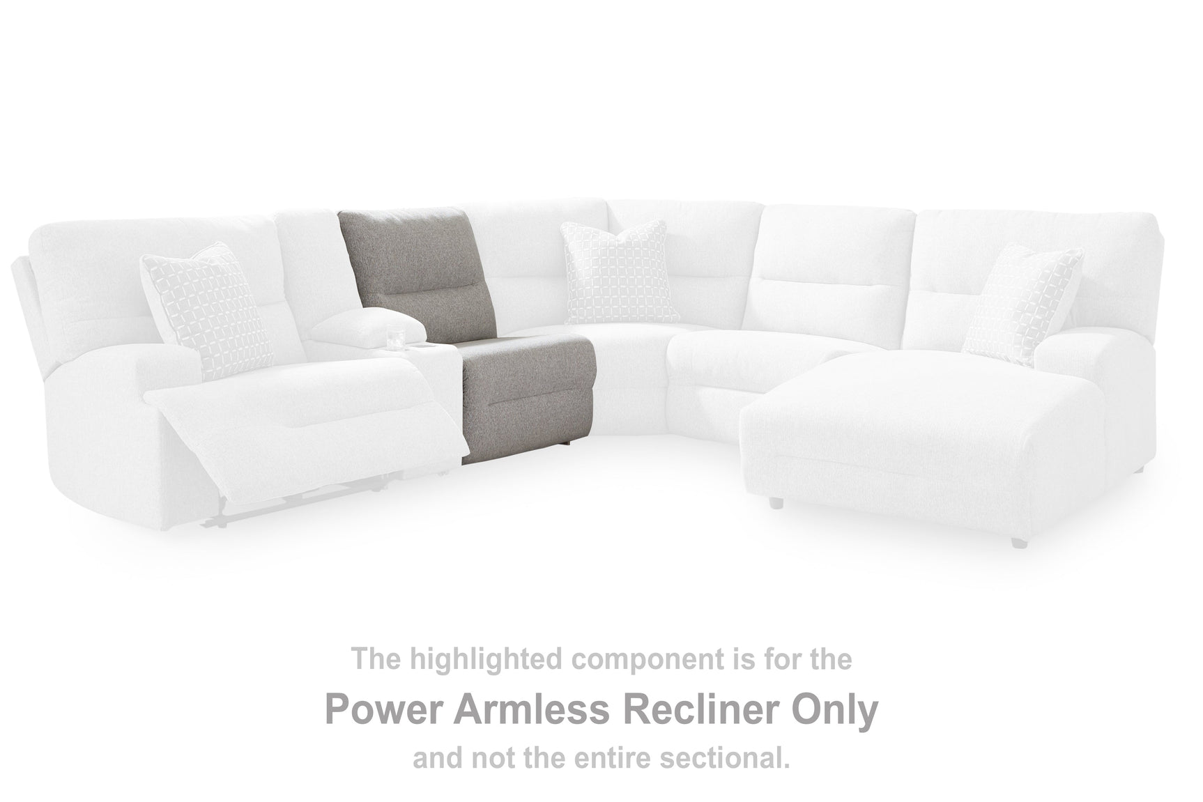 Acklen Place Pewter 5-Piece Power Reclining Sectional (Online Special Price) - Ornate Home