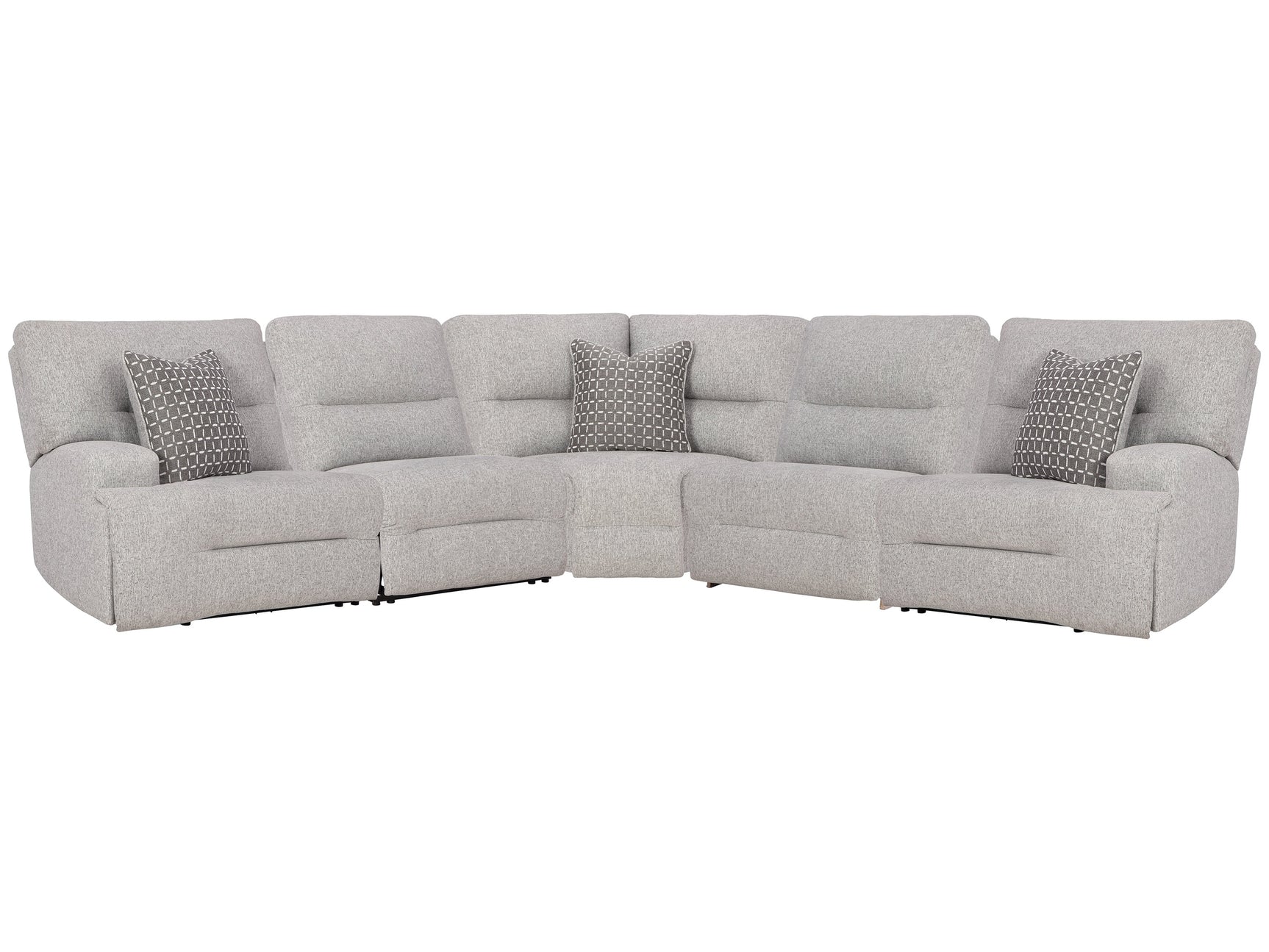 Acklen Place Pewter 5-Piece Power Reclining Sectional - Ornate Home