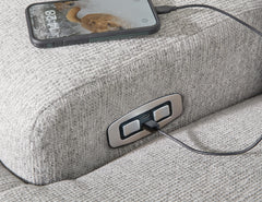 Acklen Place Pewter 5-Piece Power Reclining Sectional with Storage Console - Ornate Home