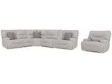 Acklen Place Pewter 6-Piece Power Reclining Sectional and Power Recliner (Online Special Price) - Ornate Home