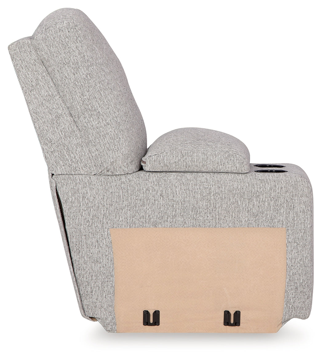 Acklen Place Pewter 6-Piece Power Reclining Sectional and Power Recliner - Ornate Home