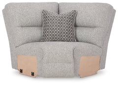 Acklen Place Pewter 7-Piece Power Sectional Reclining Sofa with Storage Console - Ornate Home