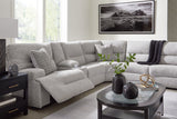 Acklen Place Pewter 7-Piece Power Sectional Reclining Sofa with Storage Console - Ornate Home