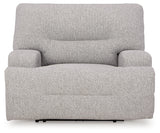 Acklen Place Pewter Wide Seat Power Recliner (Online Special Price) - Ornate Home