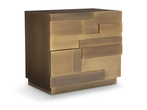 Acora Aged Brass/Black Nightstand - Ornate Home