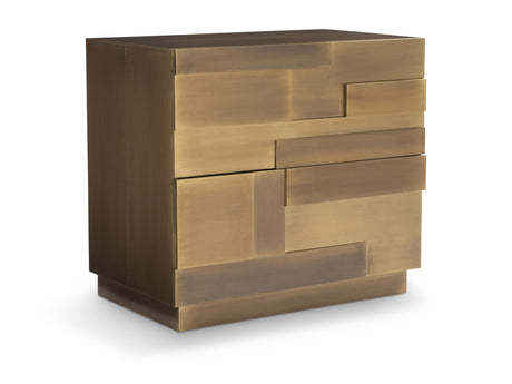 Acora Aged Brass/Black Nightstand - Ornate Home