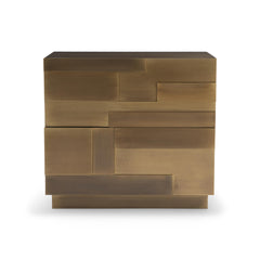 Acora Aged Brass/Black Nightstand - Ornate Home