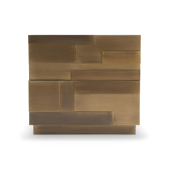 Acora Aged Brass/Black Nightstand - Ornate Home