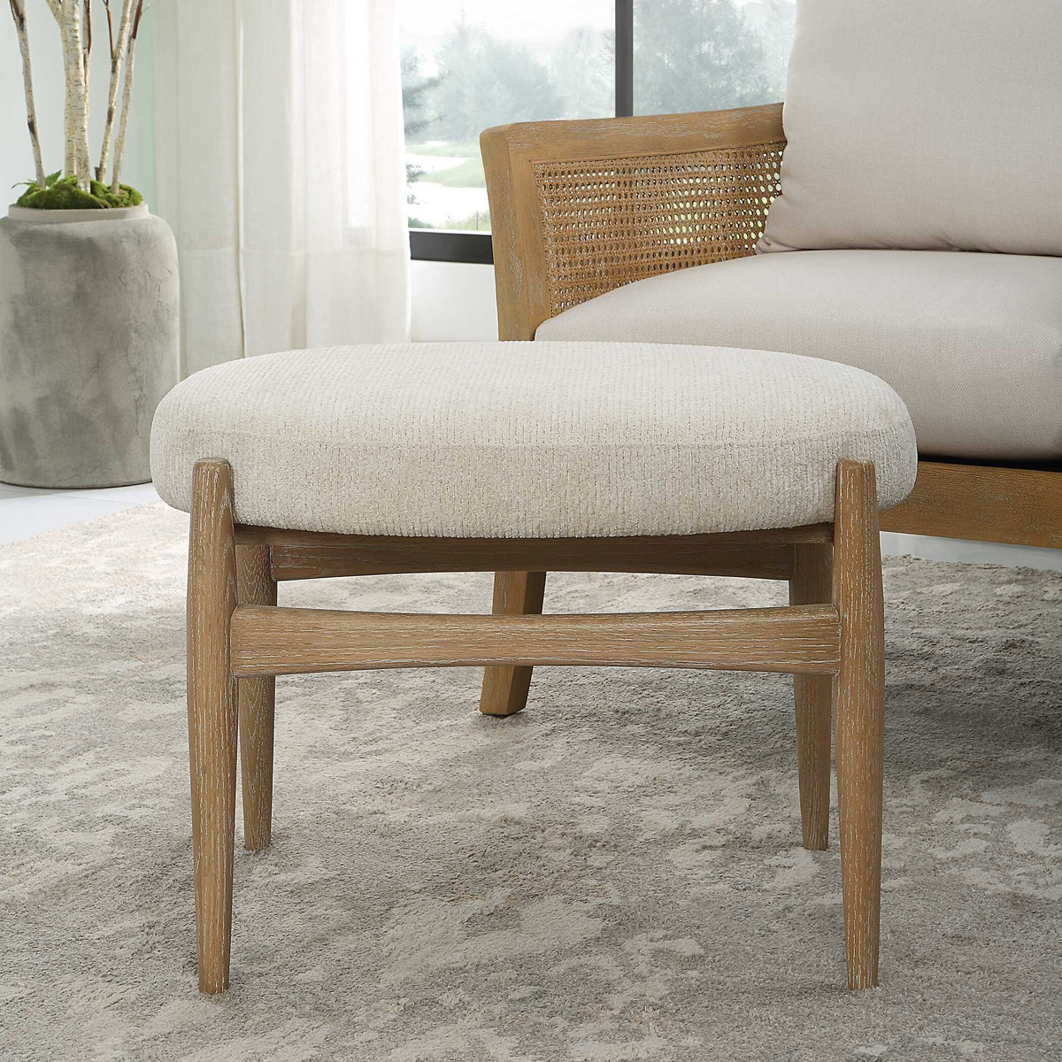 Acrobat Off-White Small Bench - Ornate Home