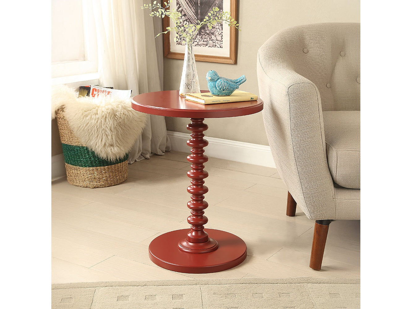 Acton Red Accent Table - Ornate Home