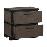 Acworth Brownish-Gray/Black 4-Piece Queen Bedroom Set - Ornate Home